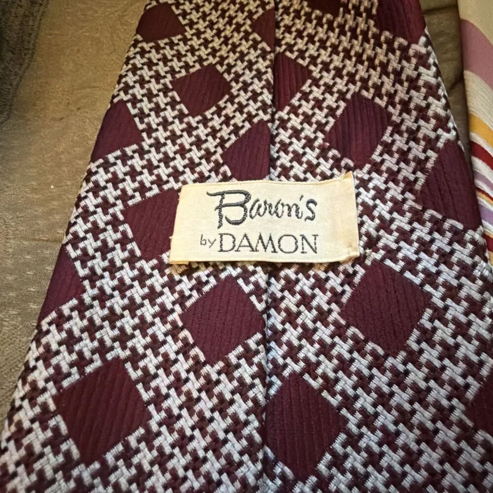 Lot 5 Vintage Necktie Barons by Damon Wemlon By Wembley Golden Emblem Polyester